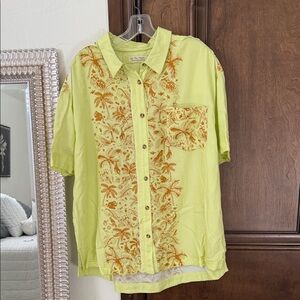 Free People green and tan shirt